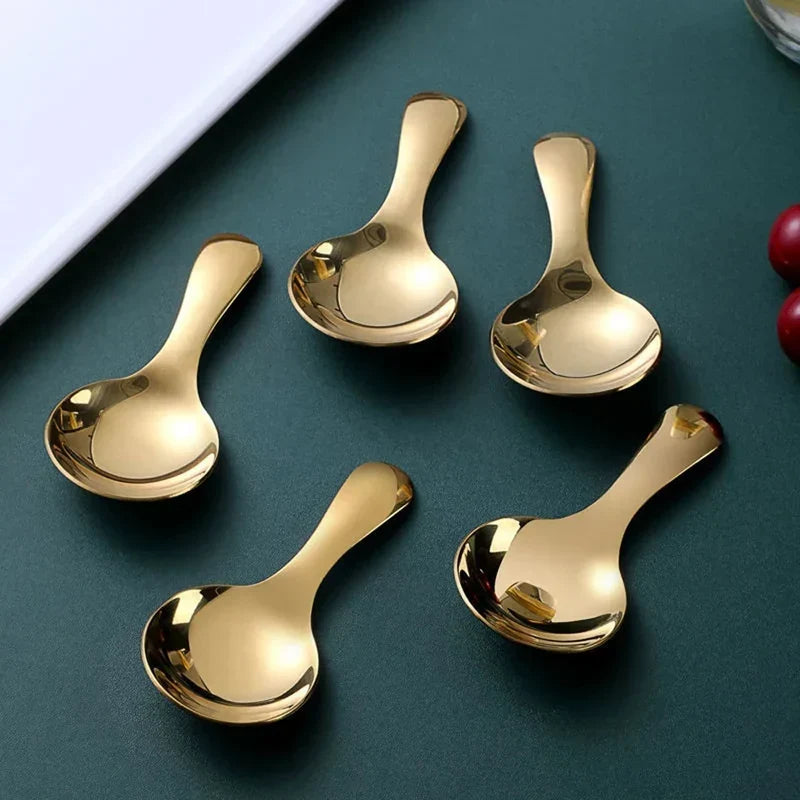 Elegant Gold Stainless Steel Mini Spoon Set