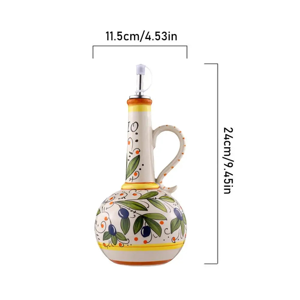Hand-Painted Ceramic Oil Dispenser