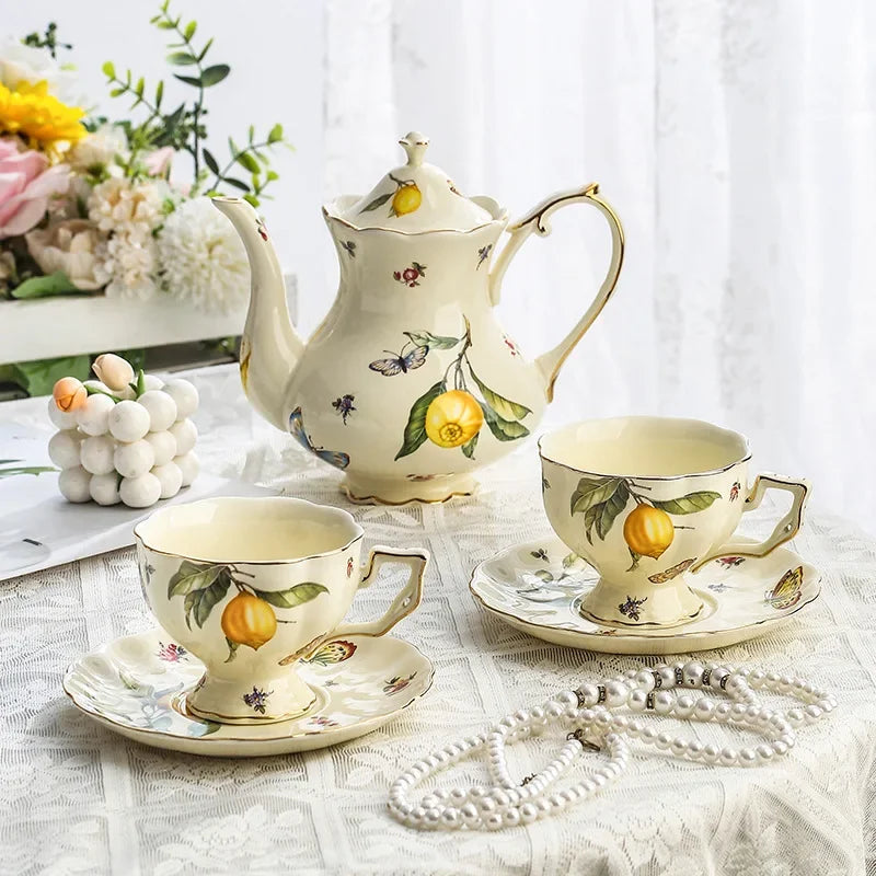 Lemon Blossom Ceramic Tea Set