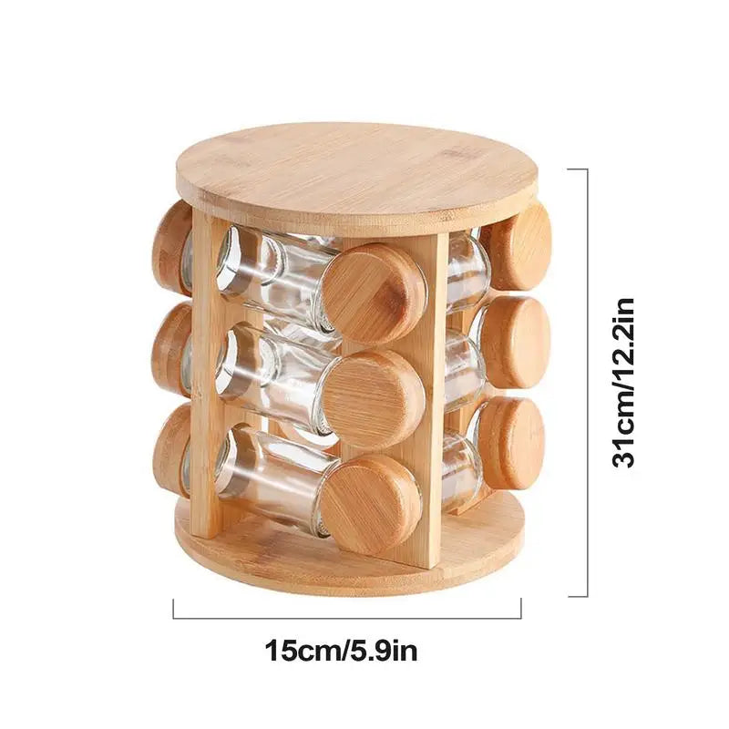 Wooden Spice Rack Organizer