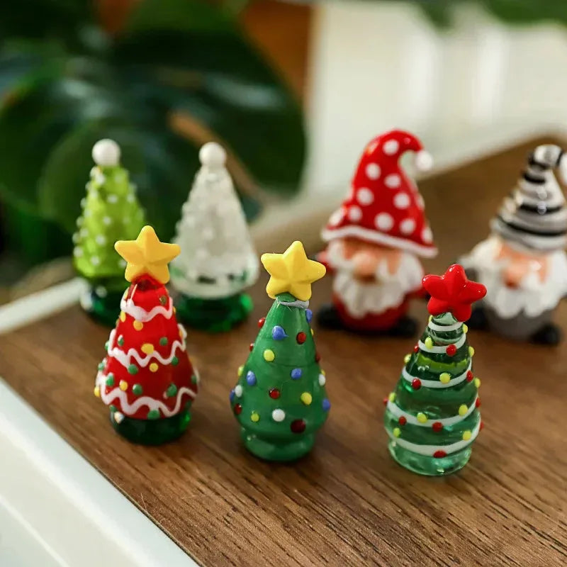 Charming Glass Santa Ornaments