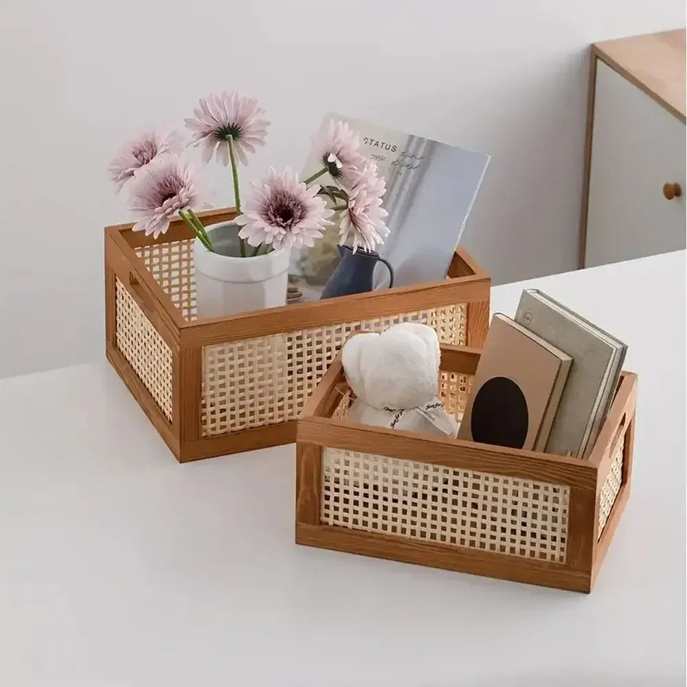 Retro Wooden Storage Basket