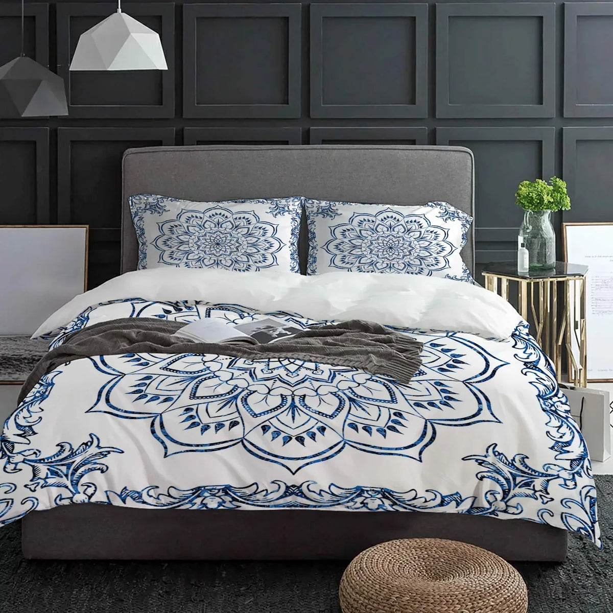 Bohemian Blue Mandala Duvet Set