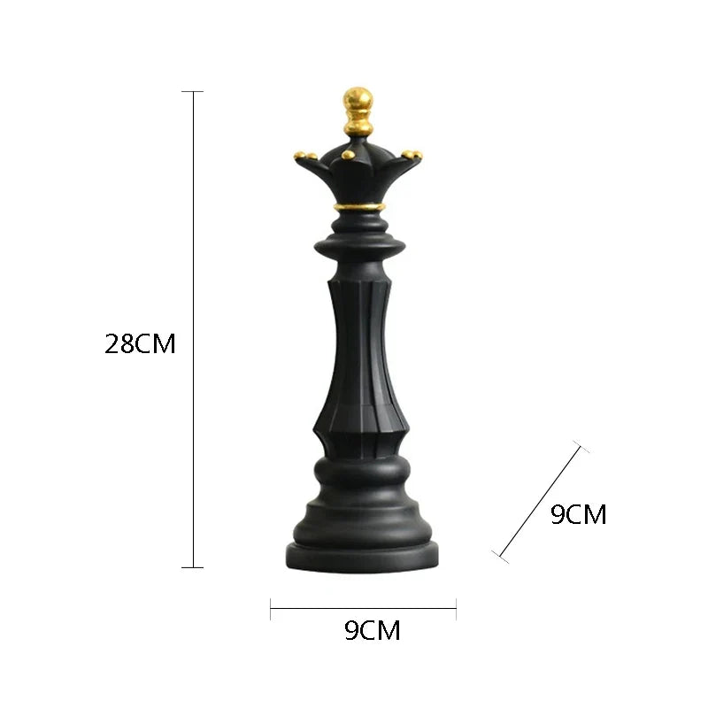 Elegant Chess Resin Sculptures