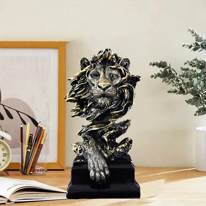 Elegant Resin Lion Sculpture
