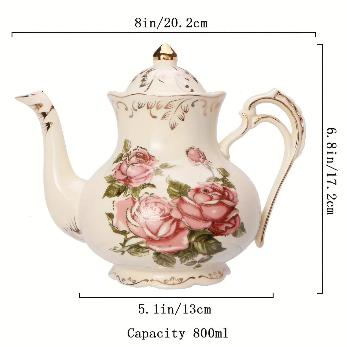 Elegant Ivory Floral Tea Set