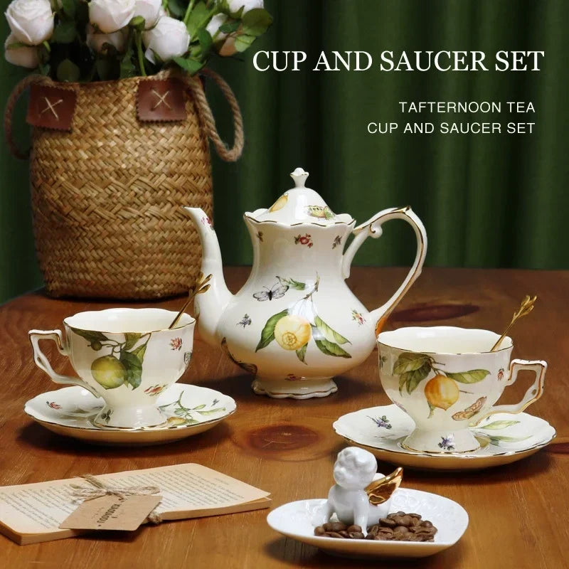 Lemon Blossom Ceramic Tea Set