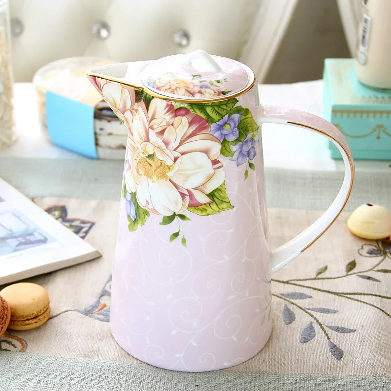 Elegant Floral Porcelain Teapot Set