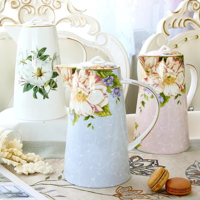Elegant Floral Porcelain Teapot Set