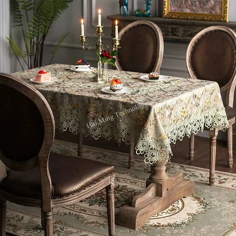 Elegant Floral Lace Tablecloth