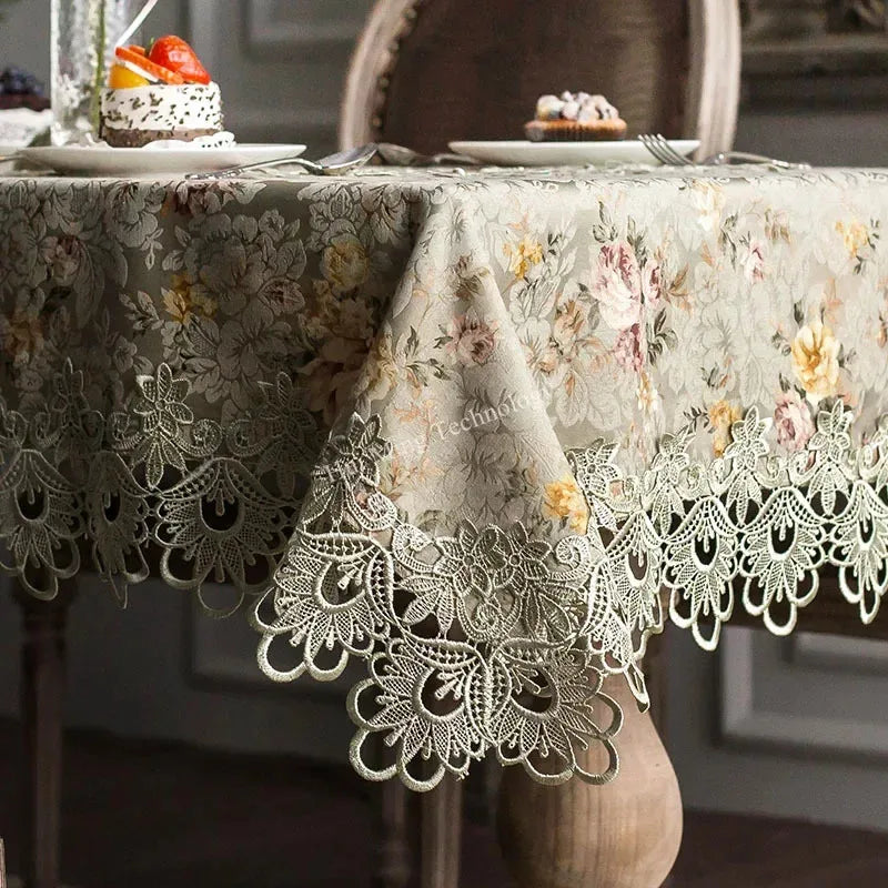 Elegant Floral Lace Tablecloth