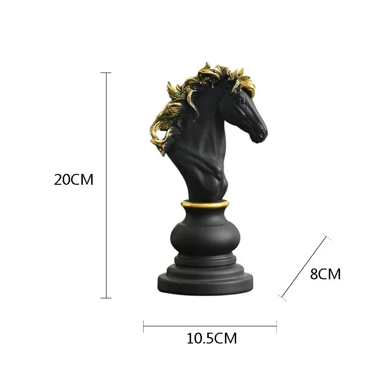 Elegant Chess Resin Sculptures