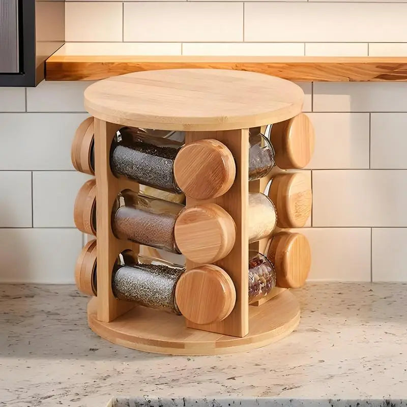 Wooden Spice Rack Organizer