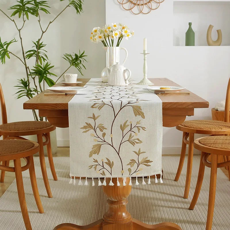 Elegant Embroidered Table Runner