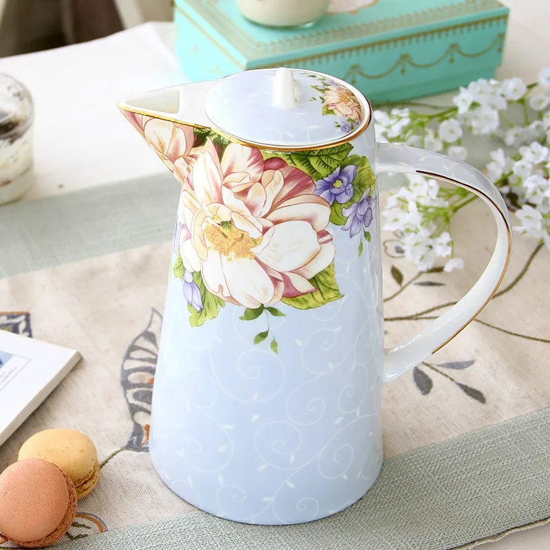 Elegant Floral Porcelain Teapot Set