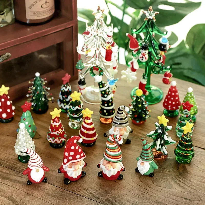 Charming Glass Santa Ornaments