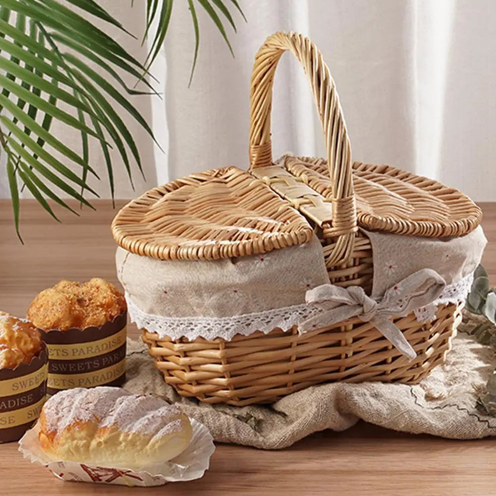 Handcrafted Wicker Picnic Basket