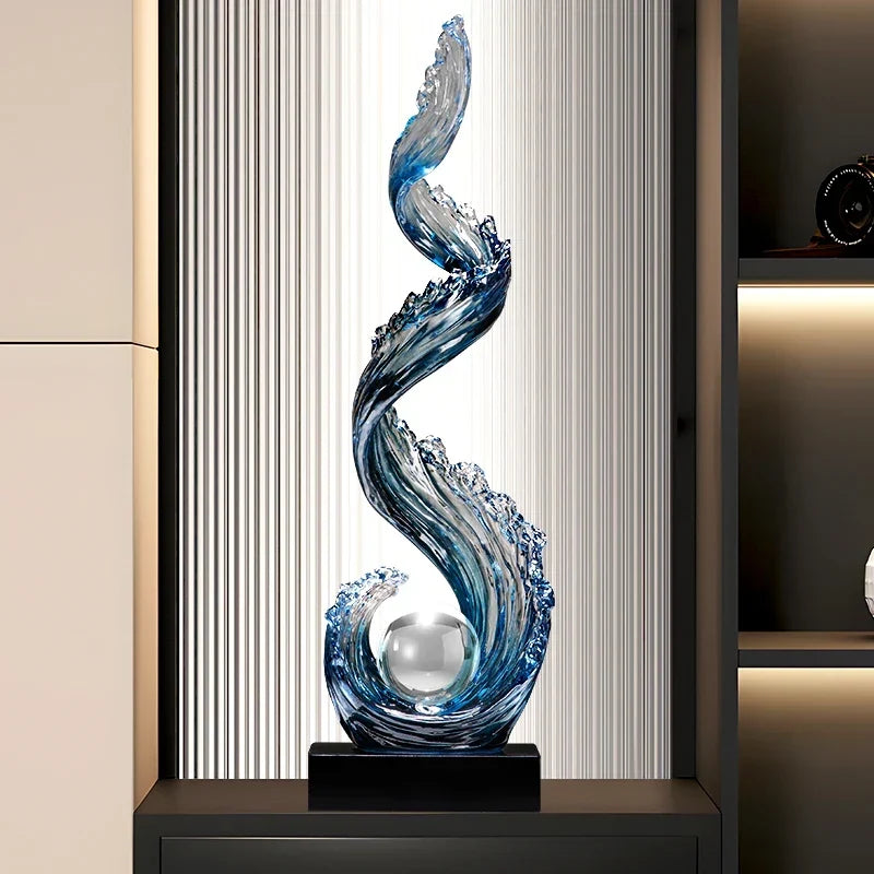 Elegant Blue Resin Sculpture