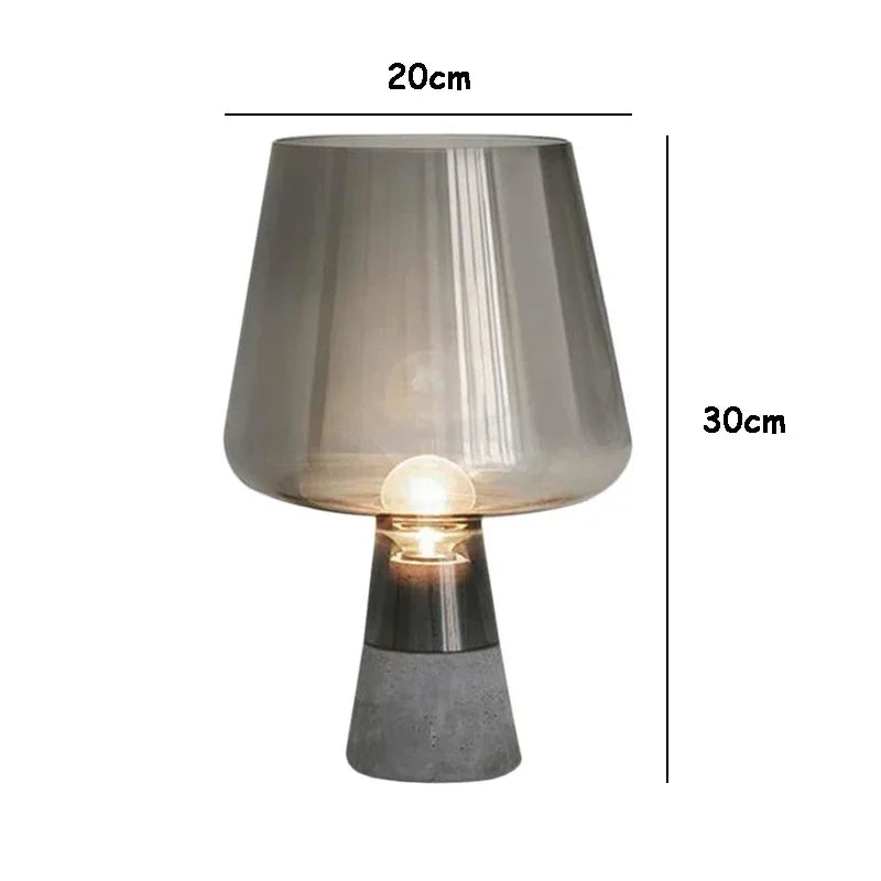 Nordic Glass Floor Lamp with Cement Base
