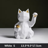 Maneki Geometric Cat Sculpture