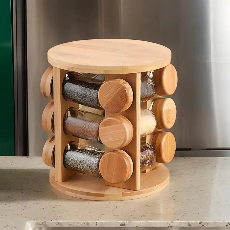 Wooden Spice Rack Organizer