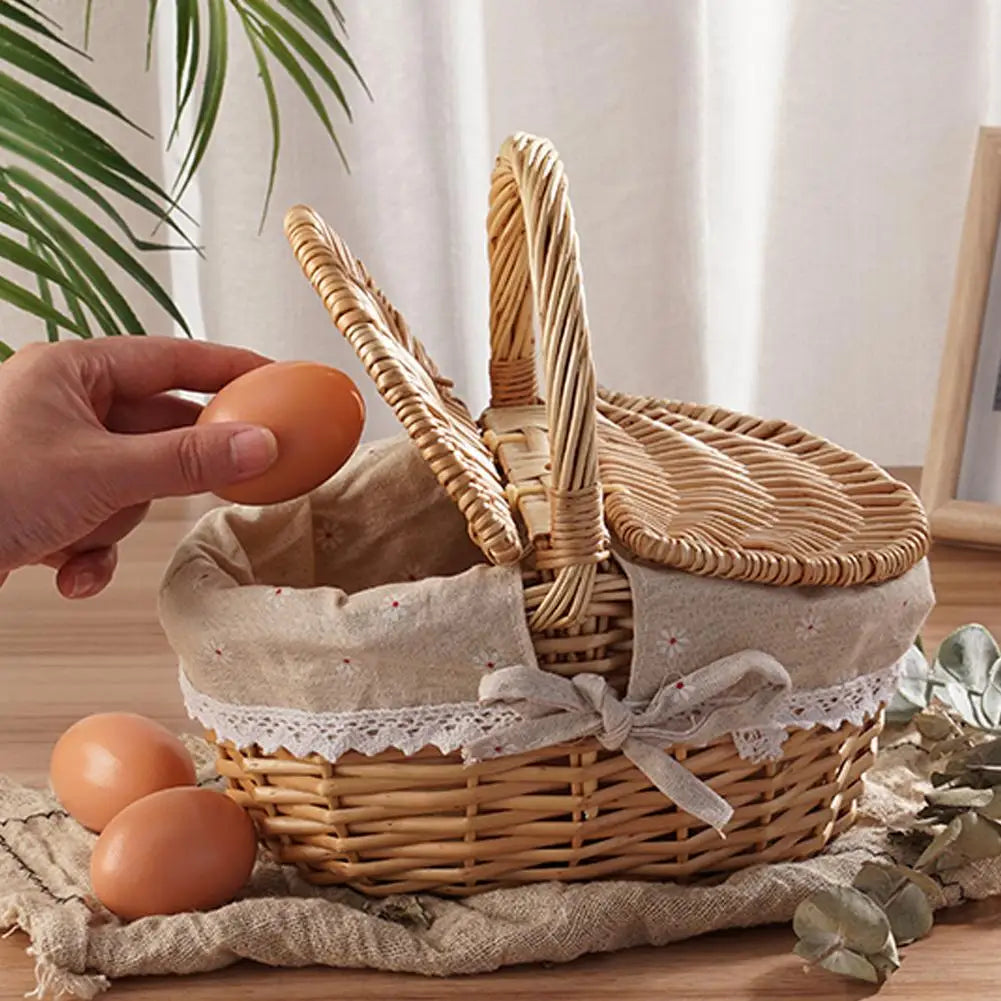 Handcrafted Wicker Picnic Basket