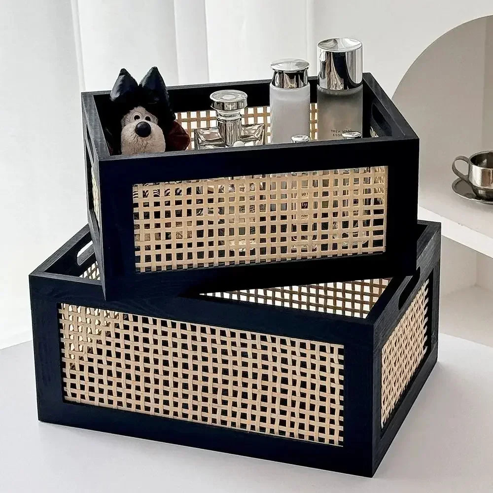Retro Wooden Storage Basket