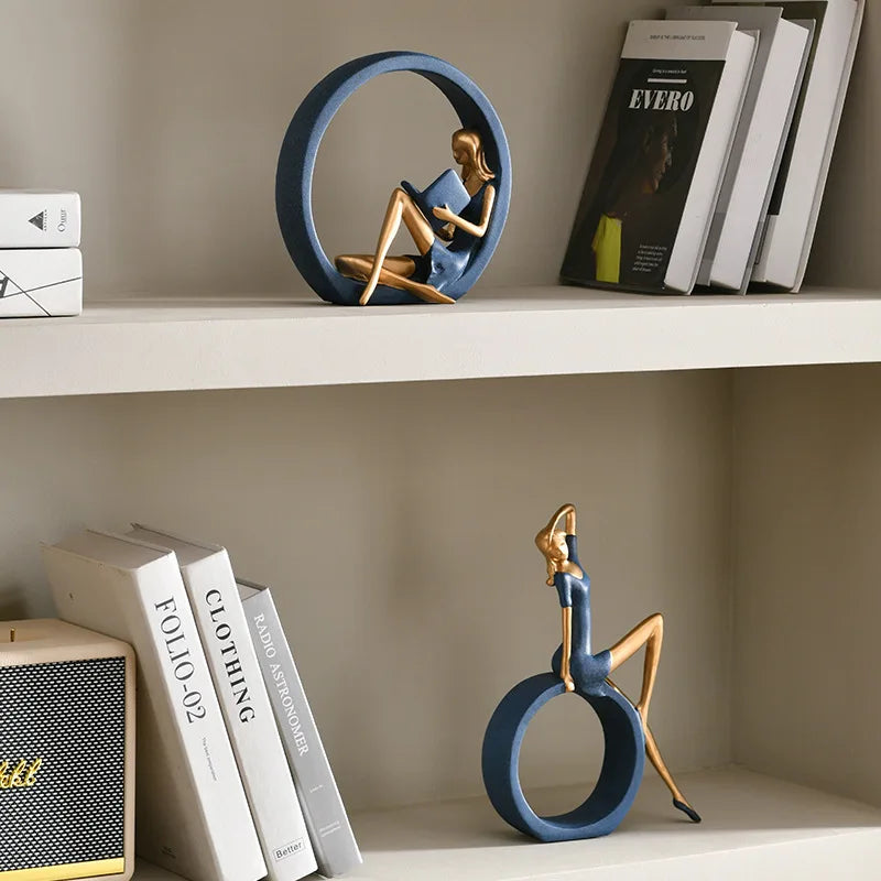 Elegant Yoga Reader Statue