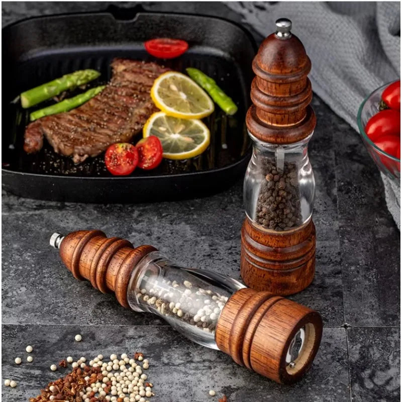 Elegant Wooden Spice Grinder Set