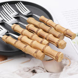 Elegant Gold Bamboo Fork Set