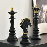 Elegant Chess Resin Sculptures