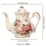 Elegant Ivory Floral Tea Set