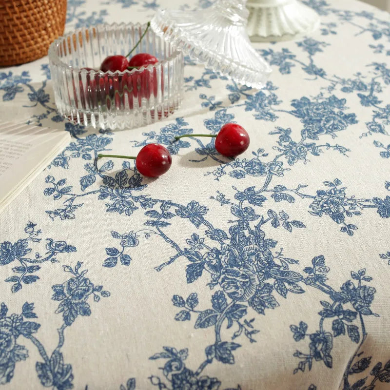 Peony Floral Round Tablecloth with Tassels