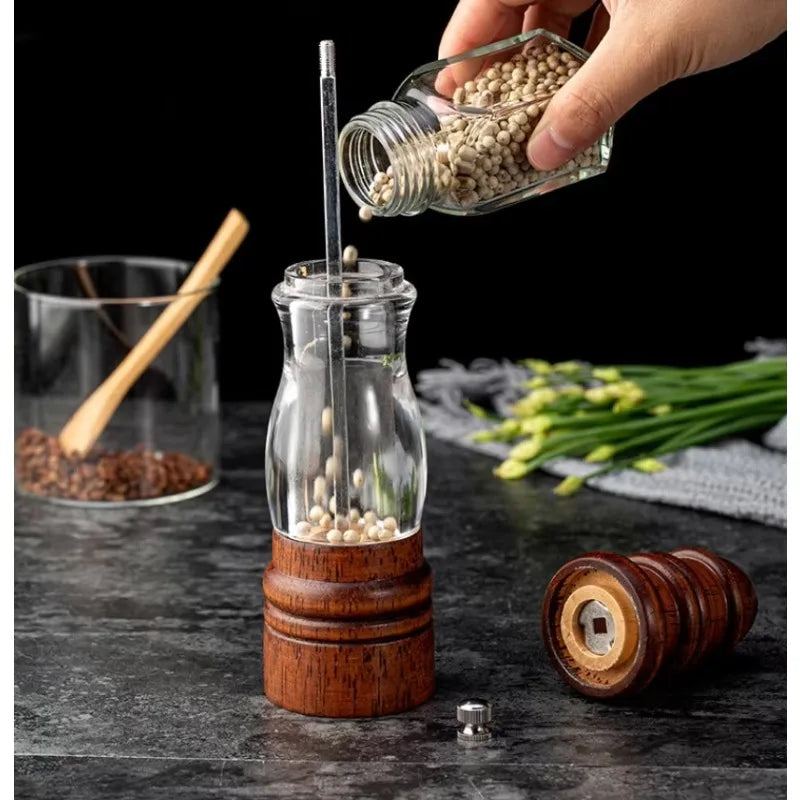 Elegant Wooden Spice Grinder Set