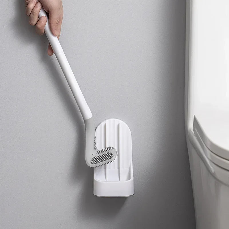 Silicone Toilet Brush with Drying Holder