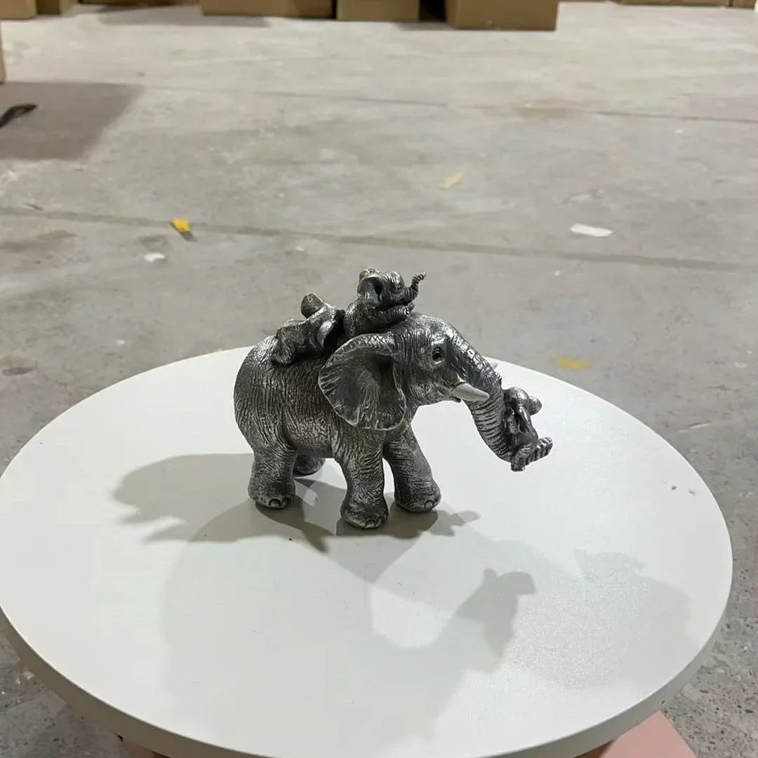 Elephant Family Resin Ornament