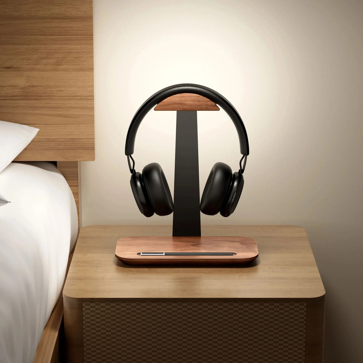 Elegant Wooden Headphone Stand