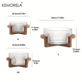 Elegant Glass Bowl with Wooden Stand