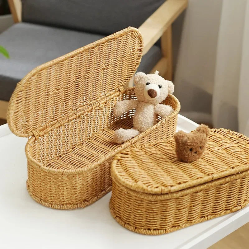 Boho Rattan Storage Basket