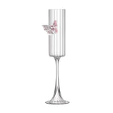 Pink Butterfly Champagne Flutes