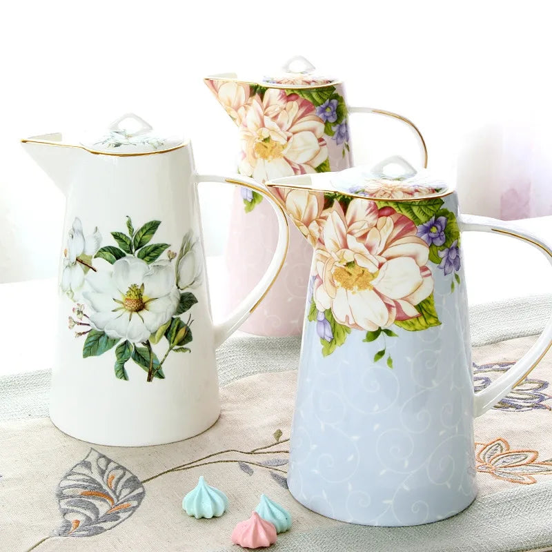Elegant Floral Porcelain Teapot Set