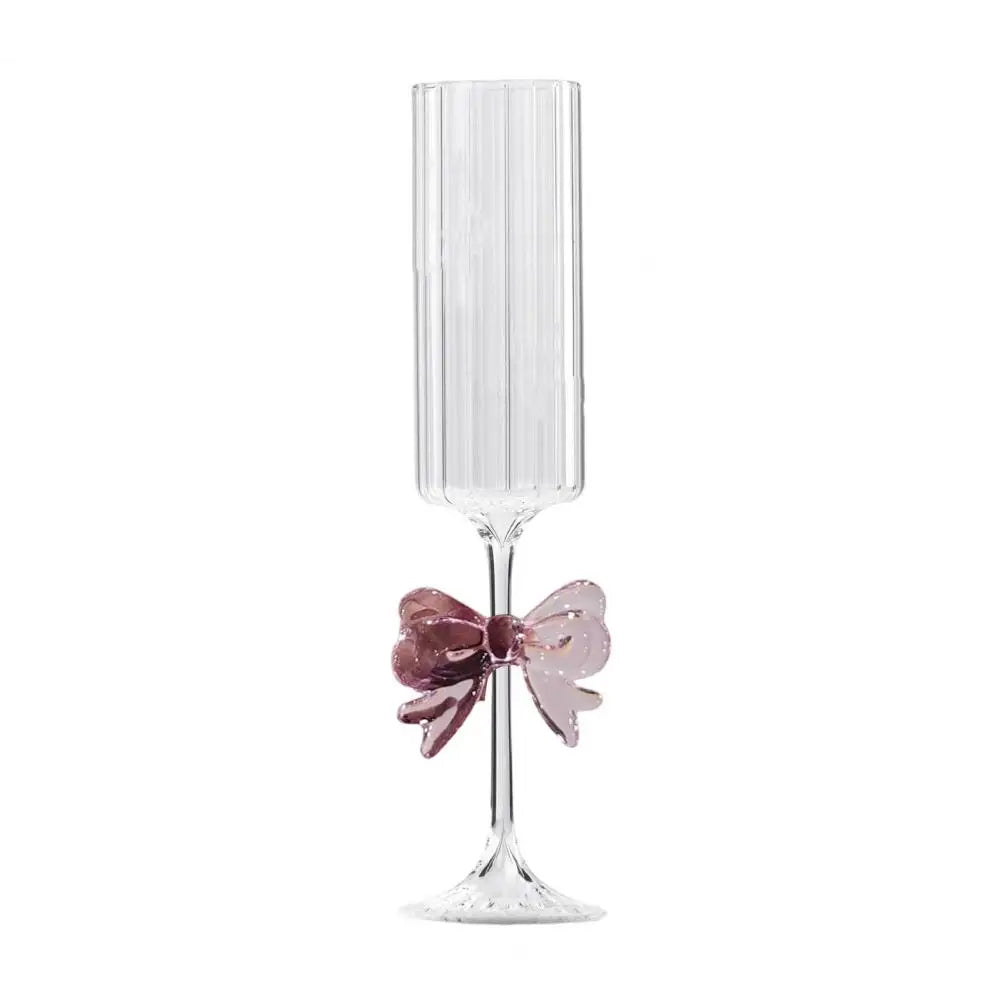 Pink Butterfly Champagne Flutes