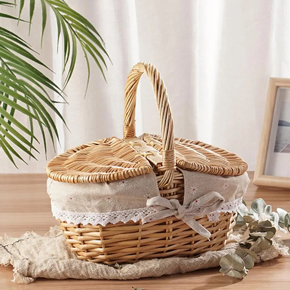 Handcrafted Wicker Picnic Basket