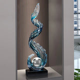 Elegant Blue Resin Sculpture