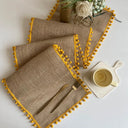 Elegant Jute Table Runner with Tassels
