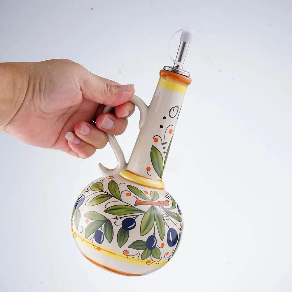 Hand-Painted Ceramic Oil Dispenser