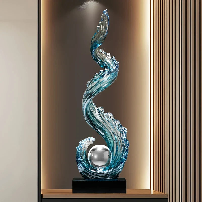 Elegant Blue Resin Sculpture
