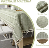 Elegant Striped Tablecloth with Tassels