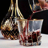Elegant Gold-Rimmed Crystal Glass
