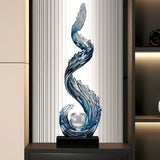 Elegant Blue Resin Sculpture